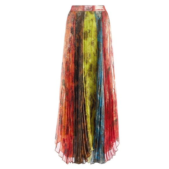 ALICE + OLIVIA Katz Sunburst Pleated Maxi Skirt - Picture 9 of 15